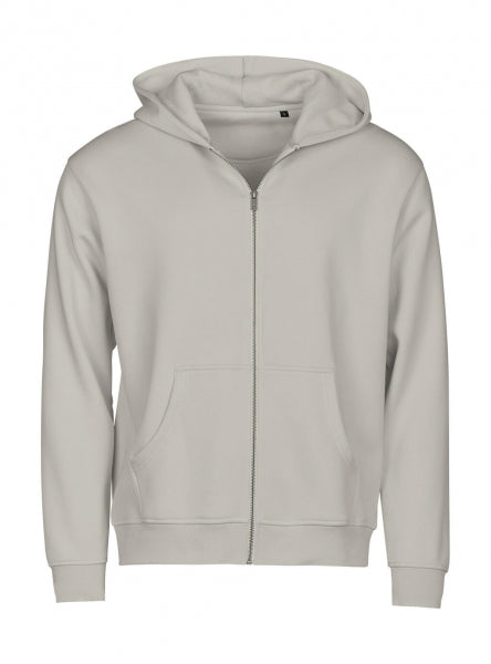 Herren Kapuzenpullover mit Reißverschluss in Cement mit lässiger Passform und cleanem, einfarbigem Design. Mit großer Kapuze samt Kordelzug, langen Ärmeln, breiten Rippbündchen und klassischer Kängurutasche auf der Vorderseite.