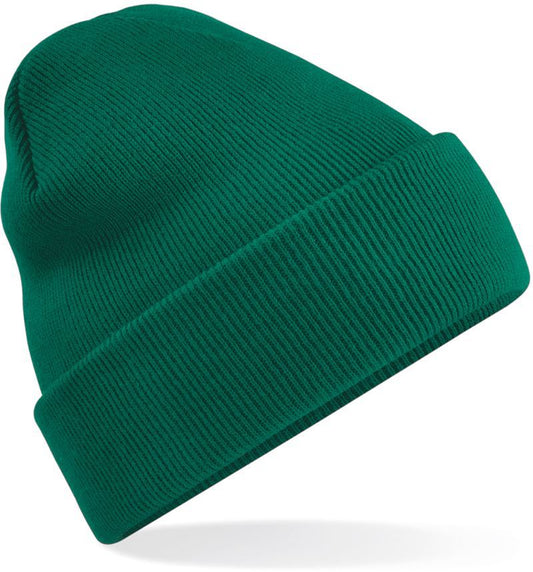 Unisex Strickmütze in mit breitem Umschlag und Rippstrick.