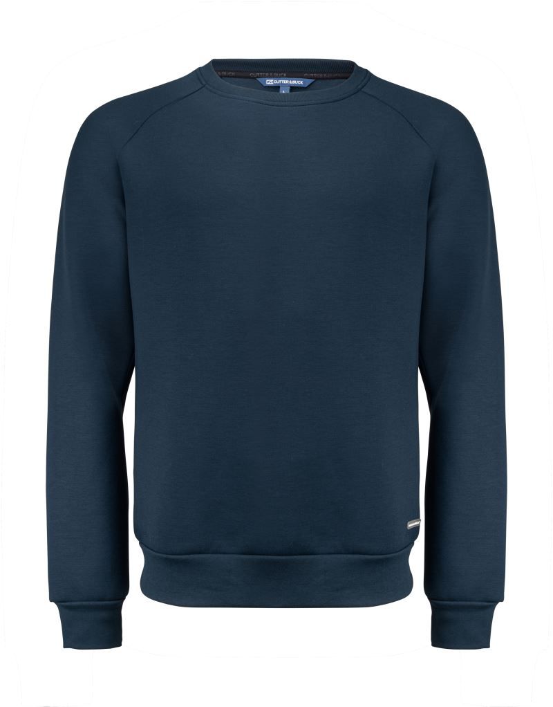 Herren Crew Neck Pullover in der Farbe Dark Navy mit klassischem Rundhalsausschnitt, langen Ärmeln und gerippten Bündchen an Ärmeln, Ausschnitt und Saum.
