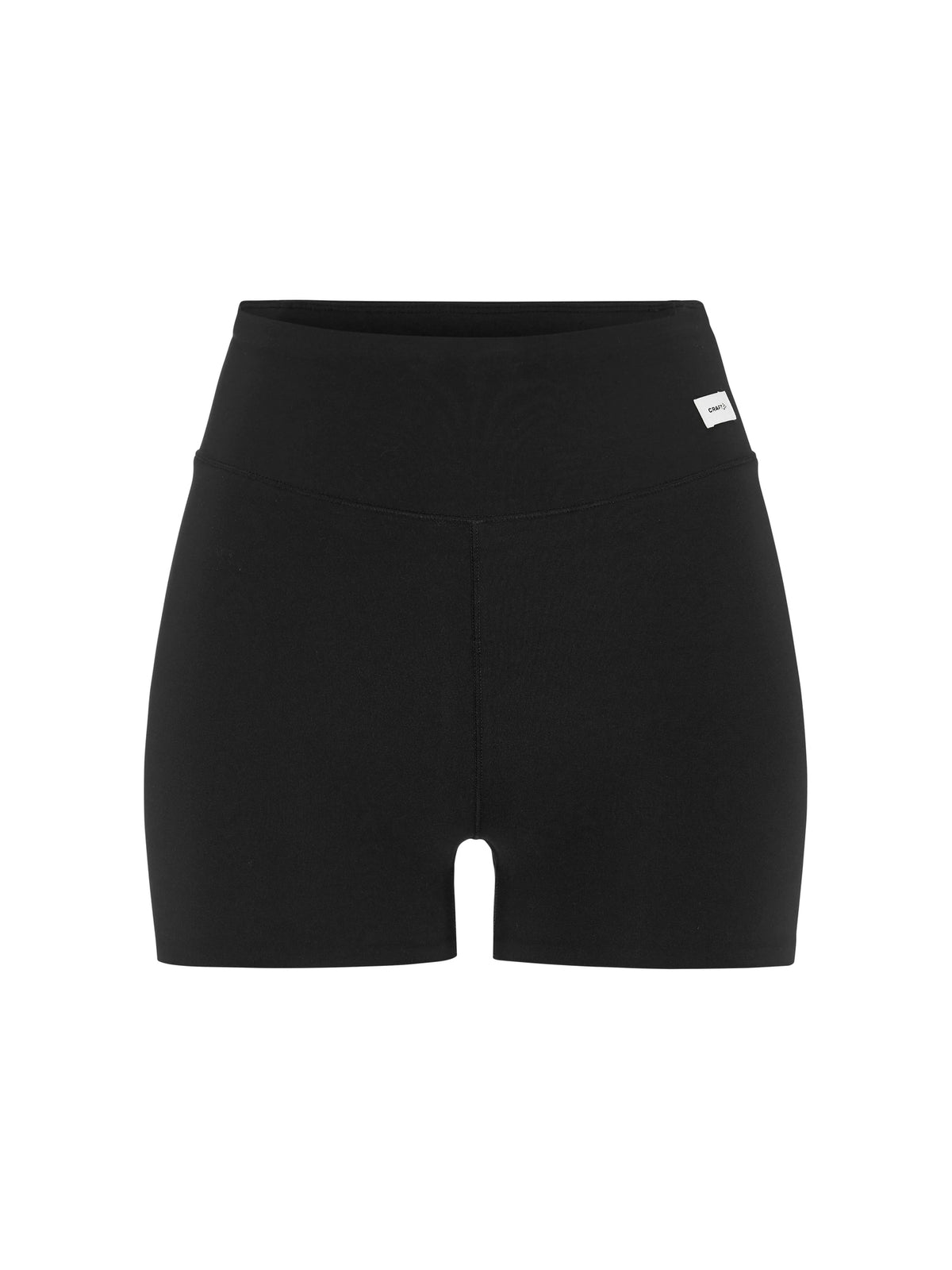 Seamless Hotpants in schwarz mit hohem Bund und körpernaher Passform. Das elastische Material bietet angenehme Bewegungsfreiheit beim Sport und Training.