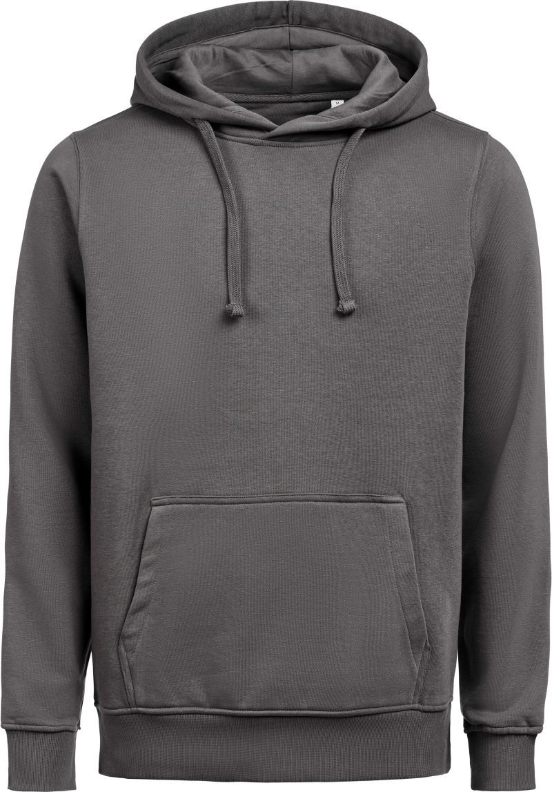 Herren schwerer Kapuzenpullover Regular Fit in Charcoal mit lässiger Passform und cleanem, einfarbigem Design. Mit großer Kapuze samt Kordelzug, langen Ärmeln, breiten Rippbündchen und klassischer Kängurutasche auf der Vorderseite.