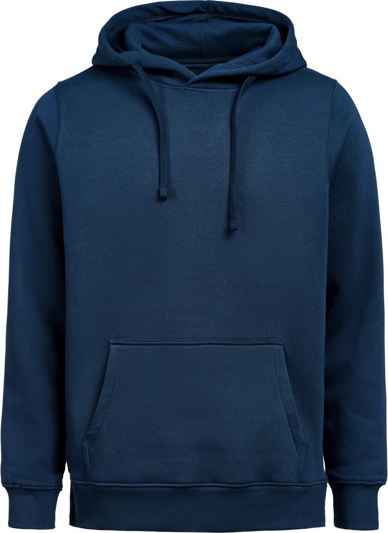 Herren schwerer Kapuzenpullover Regular Fit in Navy mit lässiger Passform und cleanem, einfarbigem Design. Mit großer Kapuze samt Kordelzug, langen Ärmeln, breiten Rippbündchen und klassischer Kängurutasche auf der Vorderseite.