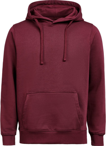 Herren schwerer Kapuzenpullover Regular Fit in Purne mit lässiger Passform und cleanem, einfarbigem Design. Mit großer Kapuze samt Kordelzug, langen Ärmeln, breiten Rippbündchen und klassischer Kängurutasche auf der Vorderseite.