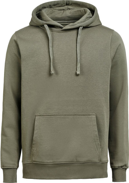 Herren schwerer Kapuzenpullover Regular Fit in Thyme mit lässiger Passform und cleanem, einfarbigem Design. Mit großer Kapuze samt Kordelzug, langen Ärmeln, breiten Rippbündchen und klassischer Kängurutasche auf der Vorderseite.