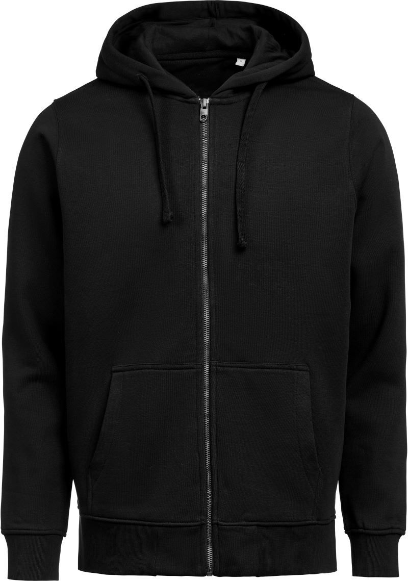 Schwere Kapuzenjacke Regular Fit in schwarz mit lässiger Passform und cleanem, einfarbigem Design. Mit großer Kapuze samt Kordelzug, langen Ärmeln, breiten Rippbündchen und klassischer Kängurutasche auf der Vorderseite.