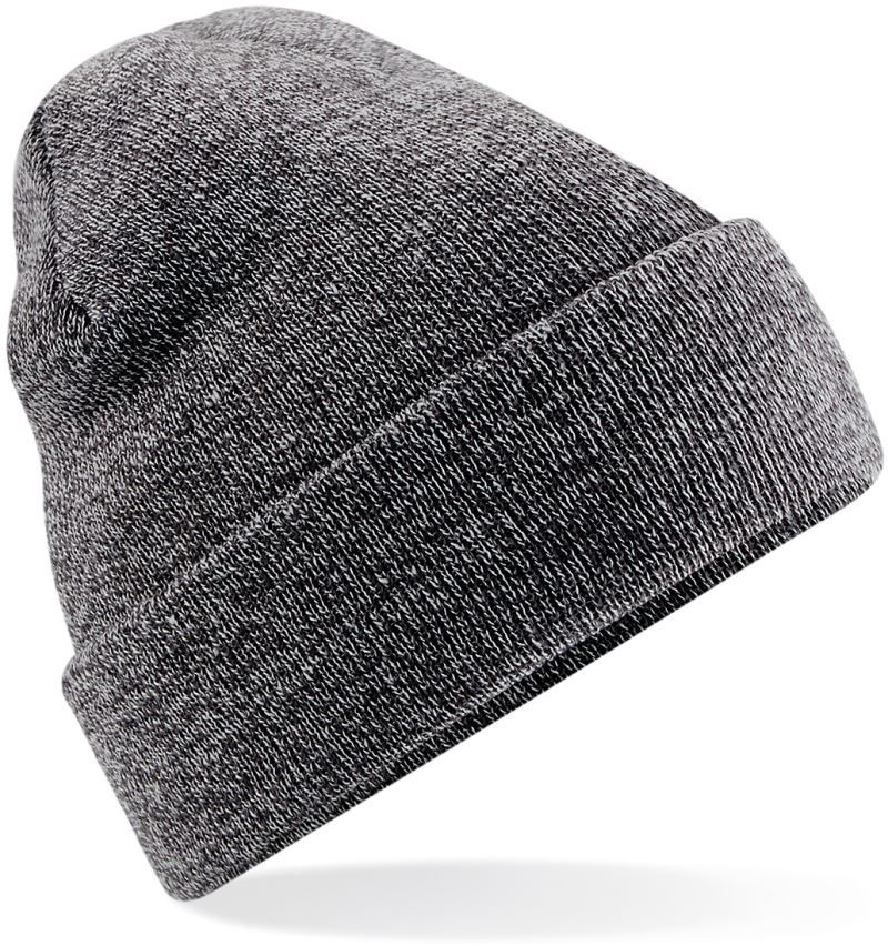 Unisex Strickmütze in mit breitem Umschlag und Rippstrick.