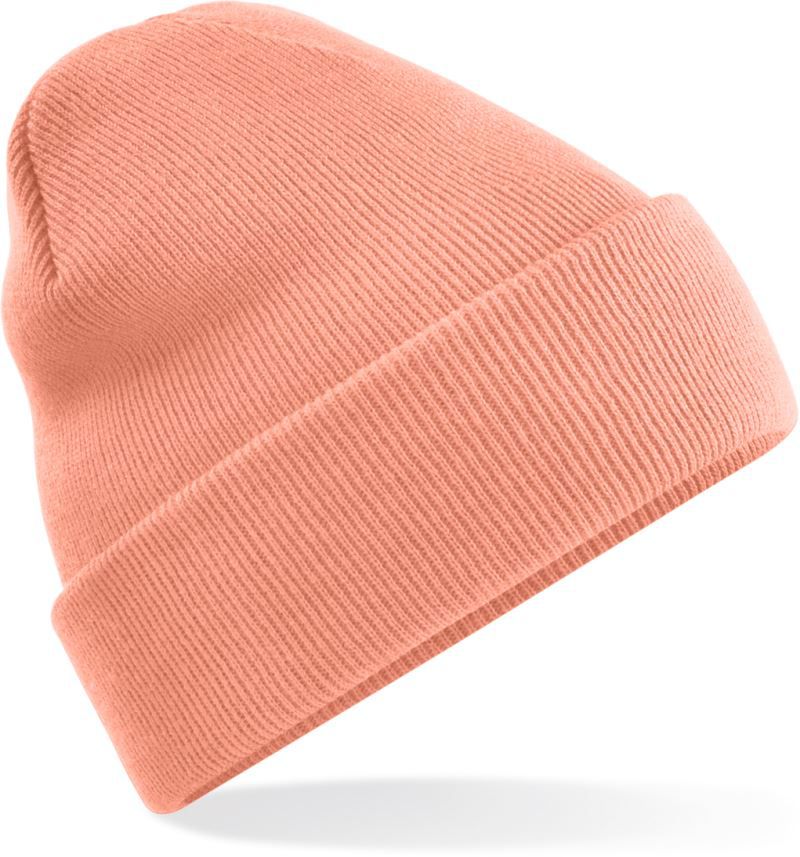 Unisex Strickmütze mit breitem Umschlag und Rippstrick.