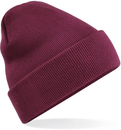Unisex Strickmütze mit breitem Umschlag und Rippstrick.