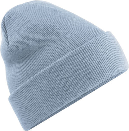 Unisex Strickmütze mit breitem Umschlag und Rippstrick.