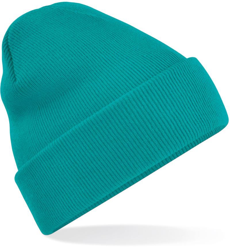 Unisex Strickmütze mit breitem Umschlag und Rippstrick.