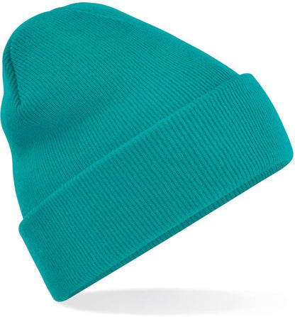 Unisex Strickmütze mit breitem Umschlag und Rippstrick.