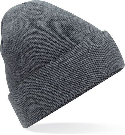 Unisex Strickmütze in mit breitem Umschlag und Rippstrick.
