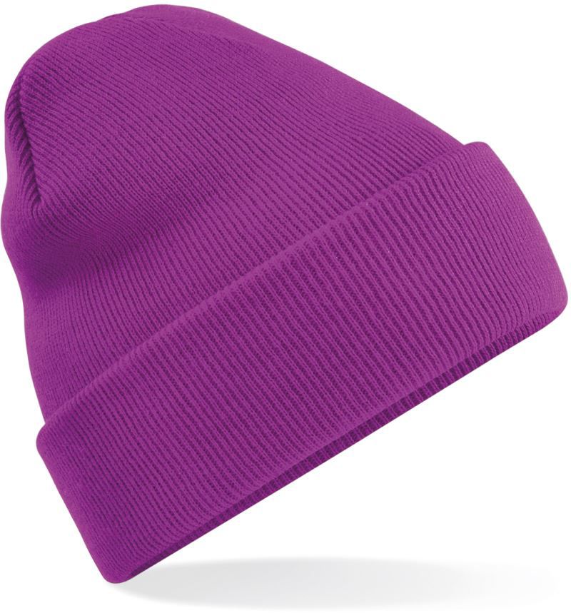Unisex Strickmütze mit breitem Umschlag und Rippstrick.