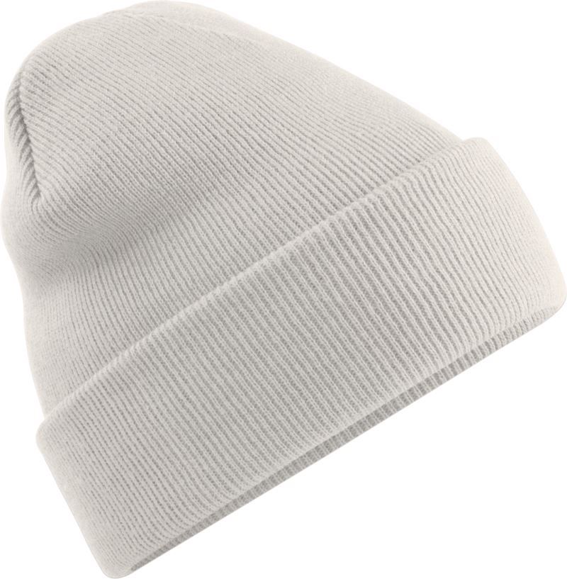 Unisex Strickmütze in mit breitem Umschlag und Rippstrick.