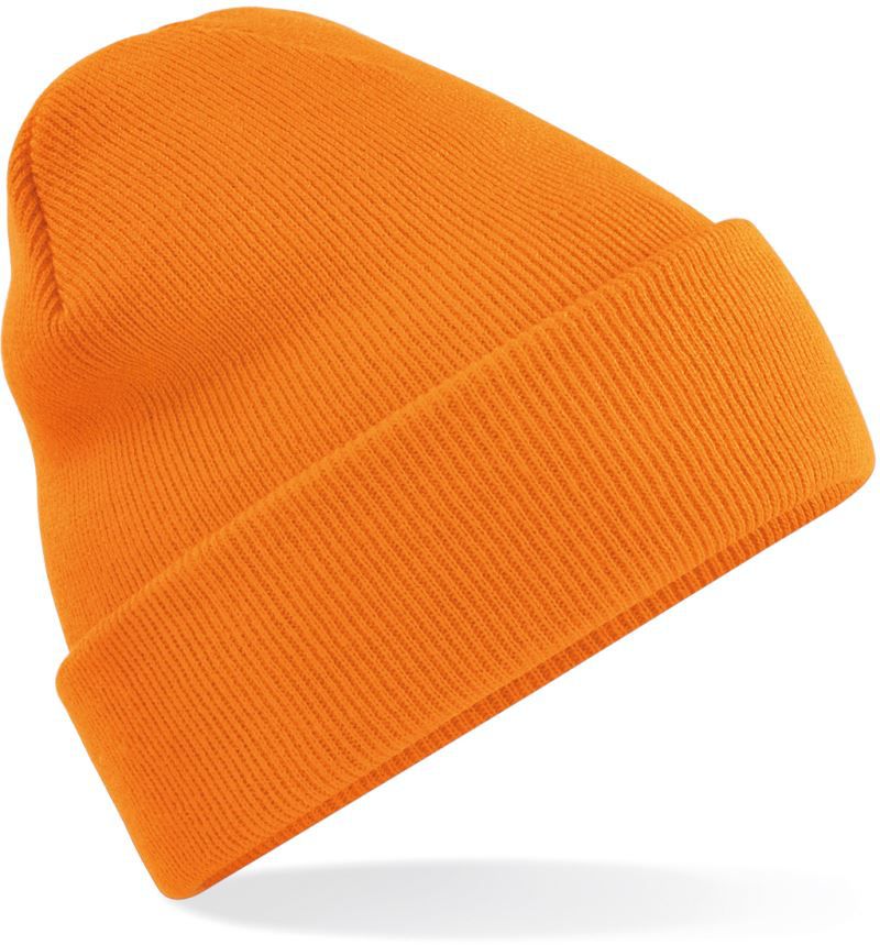 Unisex Strickmütze mit breitem Umschlag und Rippstrick.