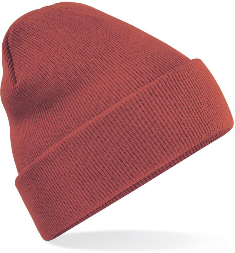 Unisex Strickmütze mit breitem Umschlag und Rippstrick.