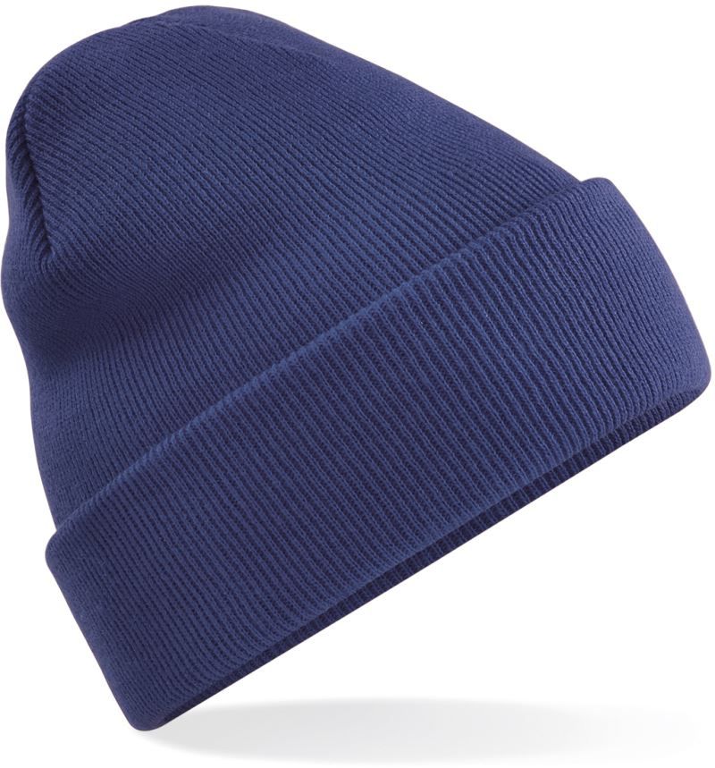 Unisex Strickmütze mit breitem Umschlag und Rippstrick.