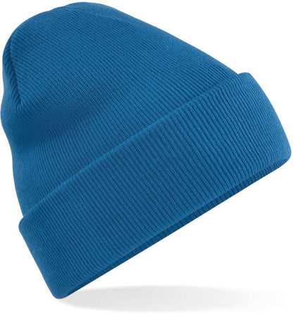 Unisex Strickmütze mit breitem Umschlag und Rippstrick.