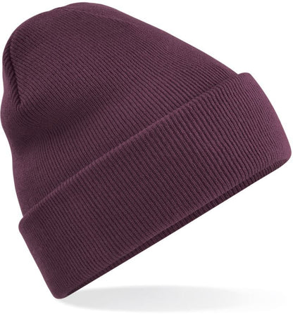 Unisex Strickmütze mit breitem Umschlag und Rippstrick.