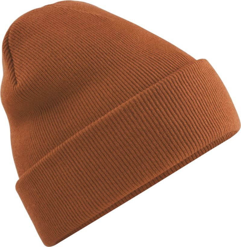 Unisex Strickmütze mit breitem Umschlag und Rippstrick.