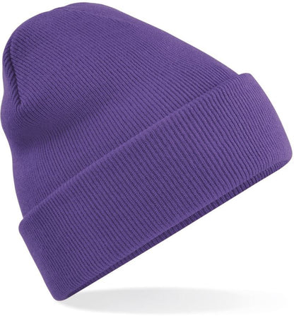 Unisex Strickmütze mit breitem Umschlag und Rippstrick.