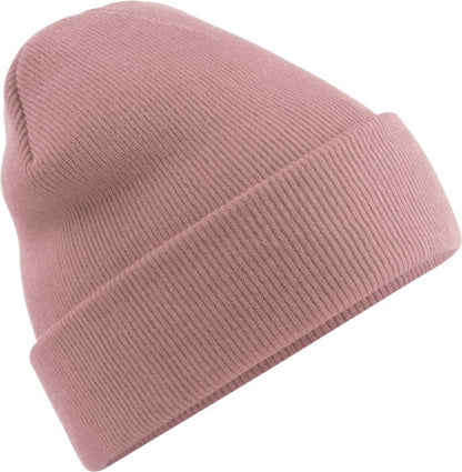 Unisex Strickmütze mit breitem Umschlag und Rippstrick.
