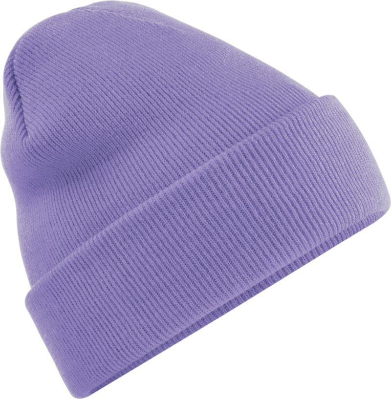 Unisex Strickmütze mit breitem Umschlag und Rippstrick.