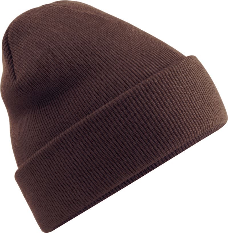Unisex Strickmütze in mit breitem Umschlag und Rippstrick.