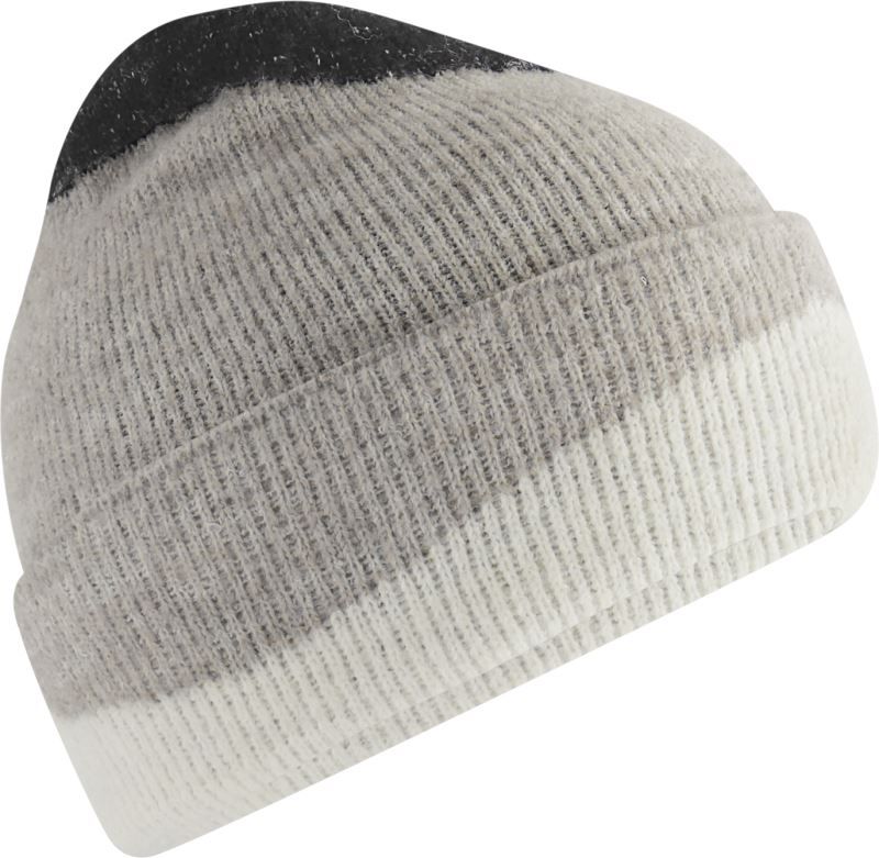 Unisex Strickmütze in Wellendesign Ton-in-Ton, Jacquardmuster mit breitem Umschlag und Rippstrick.