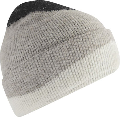 Unisex Strickmütze in Wellendesign Ton-in-Ton, Jacquardmuster mit breitem Umschlag und Rippstrick.