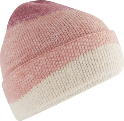 Unisex Strickmütze in Wellendesign Ton-in-Ton, Jacquardmuster mit breitem Umschlag und Rippstrick.