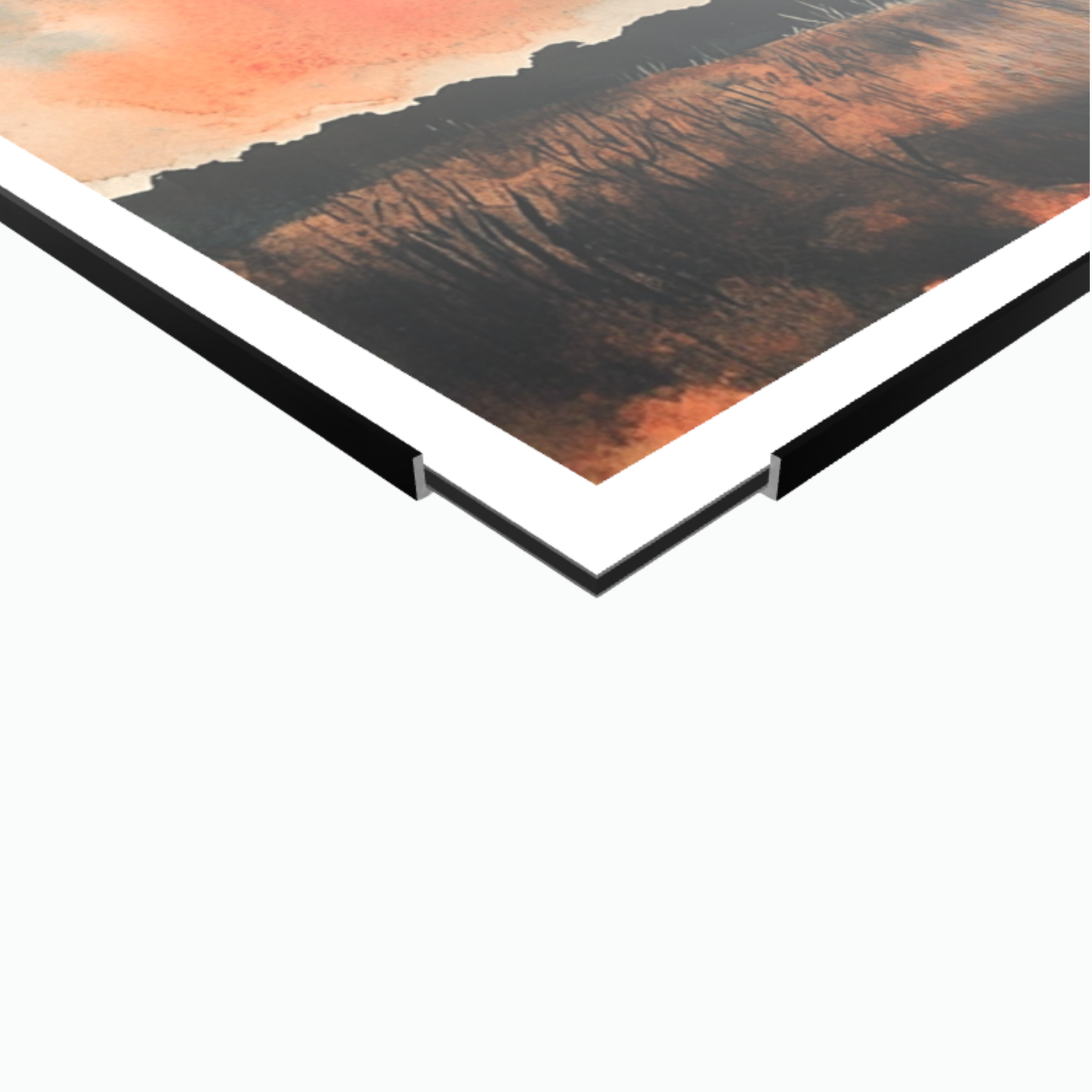 Aquarellgemälde einer weiblichen Silhouette, die einsam auf einer dunklen Wiese steht und zu einem riesigen, intensiv rot leuchtenden Blutmond aufblickt. Der Himmel ist in dramatische Schwarz-, Dunkelrot- und Orangetöne getaucht.